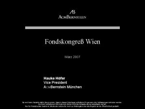 Fondskongre Wien Mrz 2007 Hauke Hfer Vice President