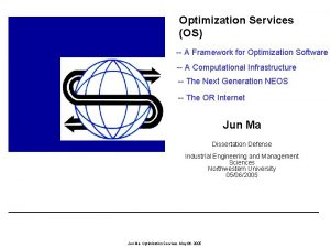 Optimization Services OS A Framework for Optimization Software