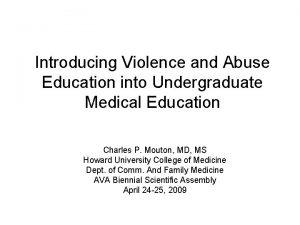 Introducing Violence and Abuse Education into Undergraduate Medical