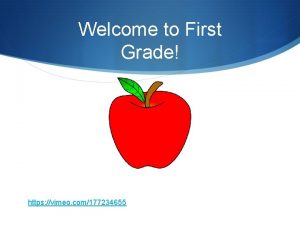 Welcome to First Grade https vimeo com177234655 s