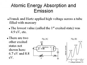 Atomic Energy Absorption and Emission Franck and Hertz