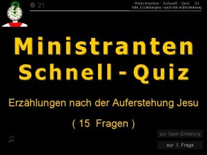 21 015 Ministranten Schnell Quiz 21 bibl Erzhlungen