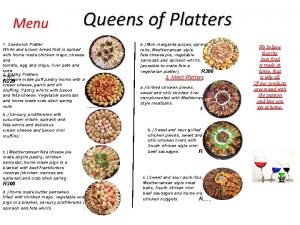 Menu Queens of Platters 1 Sandwich Platter White