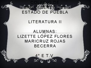 COLEGIO DE BACHILLERES DEL ESTADO DE PUEBLA LITERATURA