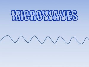 EM Spectrum Microwaves come between radio waves and