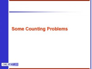 Some Counting Problems CSE IIT KGP Degree The