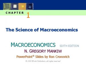 CHAPTER 1 The Science of Macroeconomics MACROECONOMICS SIXTH