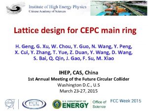 Lattice design for CEPC main ring H Geng