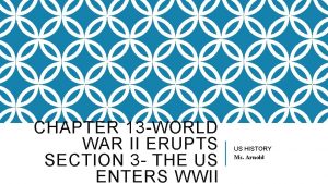 CHAPTER 13 WORLD WAR II ERUPTS SECTION 3