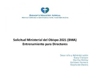 Solicitud Ministerial del Obispo 2021 BMA Entrenamiento para