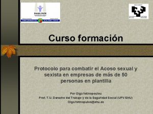 Curso formacin Protocolo para combatir el Acoso sexual