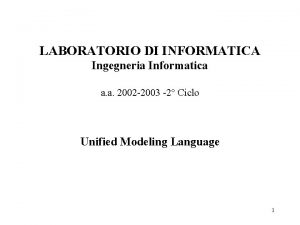 LABORATORIO DI INFORMATICA Ingegneria Informatica a a 2002