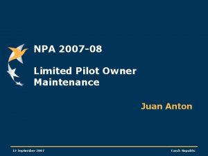 NPA 2007 08 Limited Pilot Owner Maintenance Juan