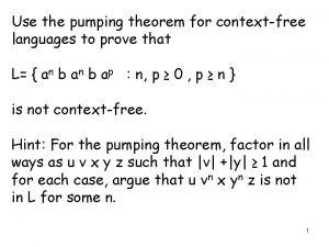 Use the pumping theorem for contextfree languages to