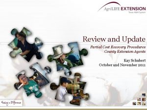 Review and Update Partial Cost Recovery Procedures County