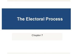 The Electoral Process Chapter 7 The Nominating Process