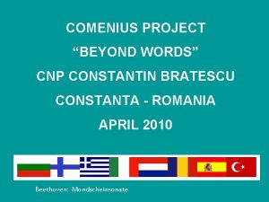 COMENIUS PROJECT BEYOND WORDS CNP CONSTANTIN BRATESCU CONSTANTA