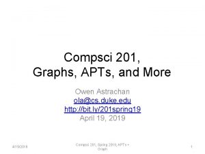 Compsci 201 Graphs APTs and More Owen Astrachan