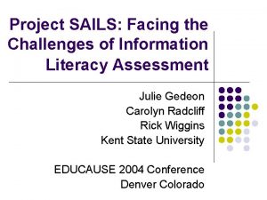 Project SAILS Facing the Challenges of Information Literacy