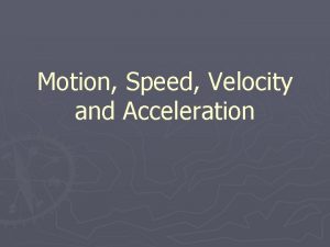 Motion Speed Velocity and Acceleration Motion Motion an