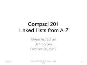 Compsci 201 Linked Lists from AZ Owen Astrachan