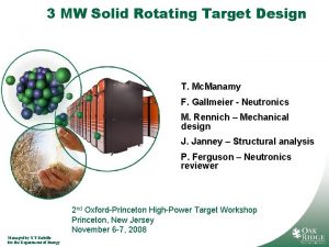 3 MW Solid Rotating Target Design T Mc