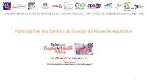 Participation des Centres de Gestion de NouvelleAquitaine 1