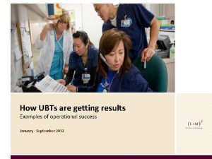 SNAPSHOTS OF CHANGE How UBTs are getting results