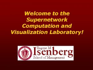 Welcome to the Supernetwork Computation and Visualization Laboratory