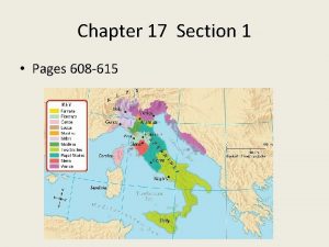 Chapter 17 Section 1 Pages 608 615 Renaissance