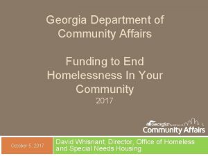 Georgia Department of Community Affairs Funding to End