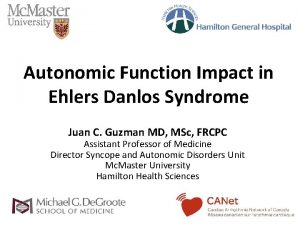 Autonomic Function Impact in Ehlers Danlos Syndrome Juan