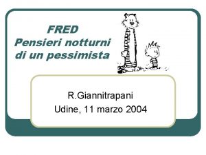 FRED Pensieri notturni di un pessimista R Giannitrapani