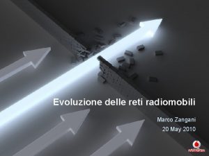 Evoluzione delle reti radiomobili Marco Zangani 20 May