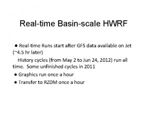 Realtime Basinscale HWRF Realtime Runs start after GFS