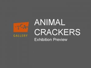 ANIMAL CRACKERS Exhibition Preview The Tempe Center for