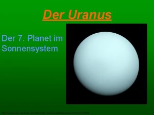 Der Uranus Der 7 Planet im Sonnensystem http