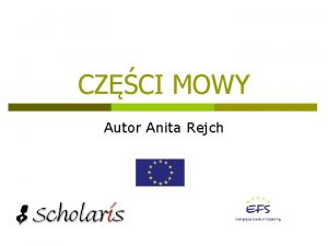 CZCI MOWY Autor Anita Rejch Czci mowy odmienne