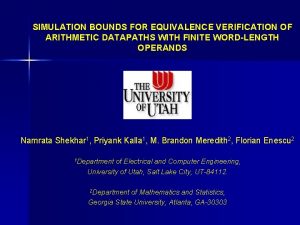 SIMULATION BOUNDS FOR EQUIVALENCE VERIFICATION OF ARITHMETIC DATAPATHS