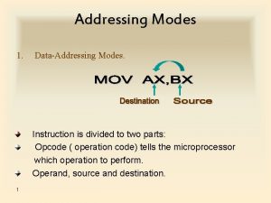 Addressing Modes 1 DataAddressing Modes Instruction is divided