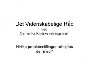 Det Videnskabelige Rd ved Center for Kliniske retningslinjer