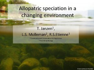 Allopatric speciation in a changing environment T Janzen