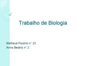 Trabalho de Biologia Matheus Paulino n 23 Anna