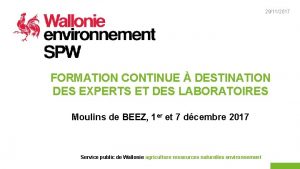 29112017 1 FORMATION CONTINUE DESTINATION DES EXPERTS ET