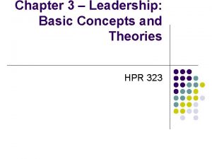 Chapter 3 Leadership Basic Concepts and Theories HPR