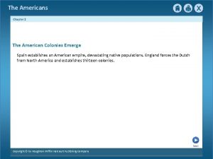 The Americans Chapter 2 The American Colonies Emerge