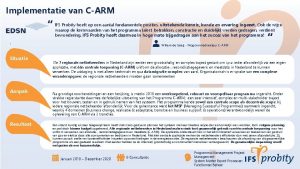 Implementatie van CARM IFS Probity heeft op een