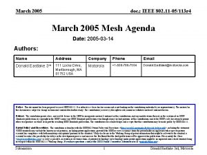 March 2005 doc IEEE 802 11 05113 r