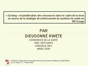 Costing et planification des ressources dans le cadre