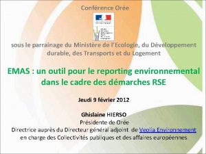 Confrence Ore sous le parrainage du Ministre de